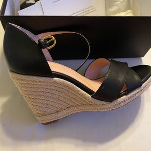 JCrew Espadrille Wedge Black 7 1/2